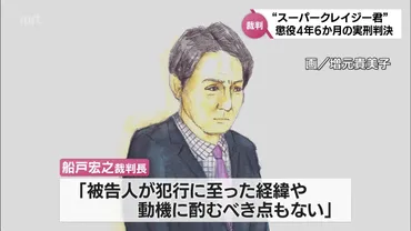 スーパークレイジー君、実刑判決！性的暴行で懲役4年6か月？判決は執行猶予なし!!