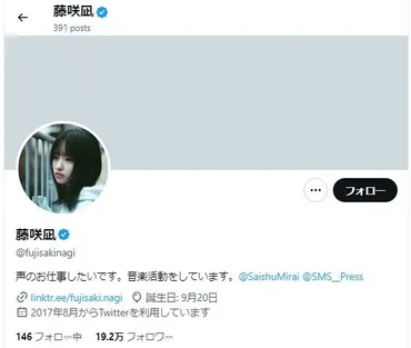 藤咲凪、シングルマザー公表の背景明かす 「外出中に盗撮があったり等が続いていました」：中日スポーツ・東京中日スポーツ