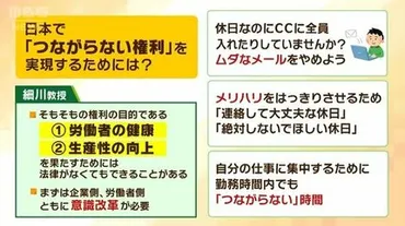 休日に一斉メール、全員CCしていませんか…欧米で法制化される『つながらない権利』日本への導入は？専門家は「通信技術の発達で、気の休まる暇がなくなった」【MBSニュース解説】  