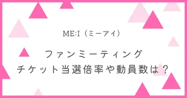 ミーアイ(ME:I)ファンミーティングチケット当選倍率確率は？落選続出？動員数キャパなど計算してみた