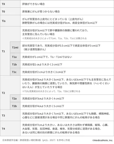 肺がんのTNM分類と組織型分類とは？〜がんの進行度合いや、治療方針を決めるときに使われる〜 