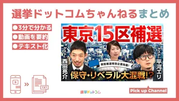 大混戦】衆院東京15区補選！候補者の素顔は？（選挙ドットコム） 