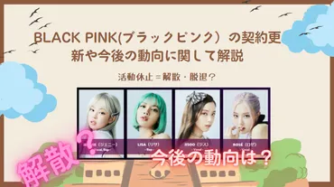 活動休止は解散・脱退とイコール？BLACK PINK(ブラックピンク）の契約更新や今後の動向に関して解説