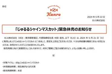 「じゅるる シャインマスカット」が大人気！なぜこんなに話題なの？「じゅるる シャインマスカット」とは！？