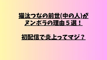 猫汰つなの前世(中の人)がヌンボラの理由５選！ 