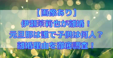 伊瀬茉莉也の結婚と離婚、そして声優としての活躍！?その真相とは！？