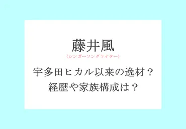 藤井風は宇多田ヒカル以来の逸材？彼の英語力はどこから？学歴と経歴をwiki風にまとめて分析！家族構成も気になる！ 