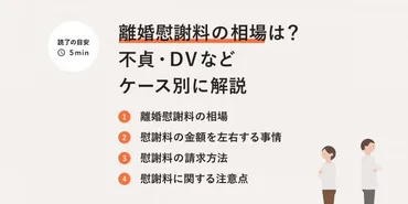 離婚慰謝料の相場はいくら？性格の不一致や浮気・不貞行為、DV、モラハラなど離婚ケース別に解説 