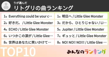 りさんの「リトグリの曲ランキング」 