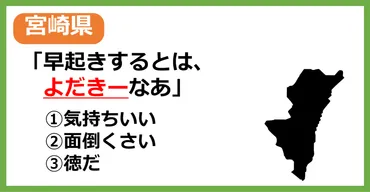 【宮崎県民なら余裕？】宮崎の方言「よだきー」はどういう意味？【方言クイズ】 