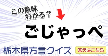 栃木県方言クイズ】全10問！「ごじゃっペ」「てばたき」あなたはこの意味わかる？ 