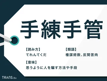 手練手管」の意味と読み方とは？使い方や類語・英語表現も解説 