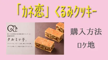 カネ恋１話のくるみクッキー（クルミっ子）の通販と店舗のロケ地まとめ！