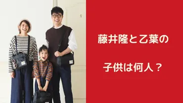 藤井隆と乙葉の子供は何人？年齢・学校は？顔出ししてる？ 