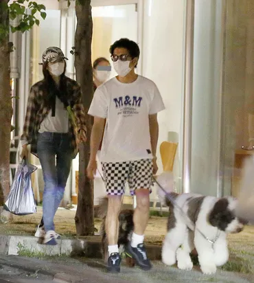 木村拓哉＆工藤静香カッコよすぎる愛犬お散歩ツーショット 