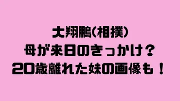 大翔鵬の母や父は？兄弟は妹で20歳差！？画像も