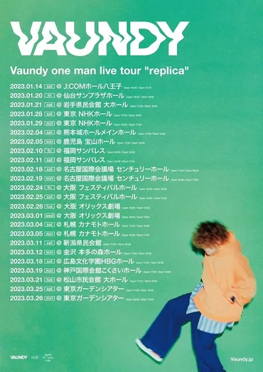 Vaundy、全国ホール・ツアー「Vaundy one man live tour ...