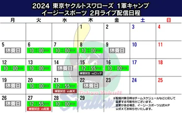 2024年東京ヤクルトスワローズ春季キャンプ」ライブ配信！！！ – イージースポーツ