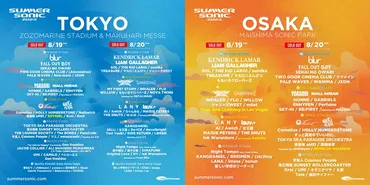 SUMMER SONIC 2023】サマソニ東京＆大阪のタイムテーブル発表