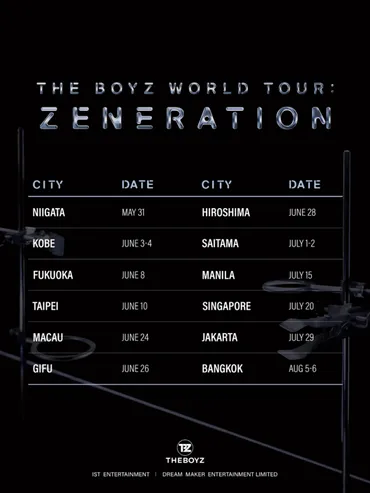 THE BOYZ、2度目のワールドツアー「ZENERATION」スケジュールポスターを公開 