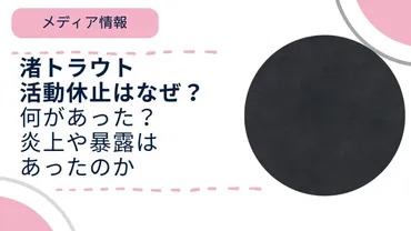 渚トラウト活動休止はなぜ？何があった？炎上や暴露はあったのか 