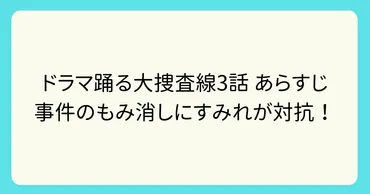 ドラマ踊る大捜査線3話 あらすじ 事件のもみ消しにすみれが対抗！ 
