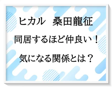 桑田龍征（実業家）とヒカルは同居するほど仲良い！気になる関係とは？ 