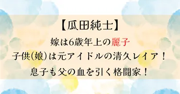 瓜田純士の嫁は麗子で子供(娘)は清久レイア！息子は格闘家・瓜田ジェリヤ！