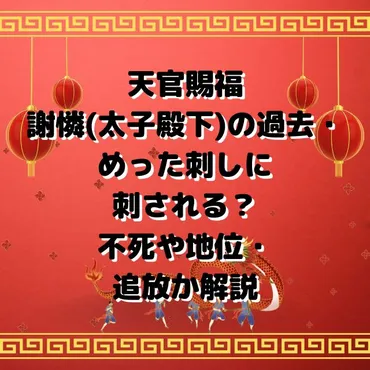 天官賜福/謝憐(太子殿下)の過去・めった刺しに刺される？不死や地位・追放か解説