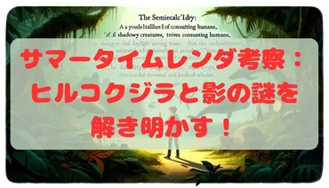 サマータイムレンダ考察：日都ヶ島の神秘ヒルコクジラと影の謎を解き明かす