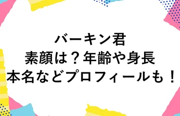 バーキン君って誰？素顔は公開してないけど、実はイケメンってホント？バーキン君の素顔とは！？