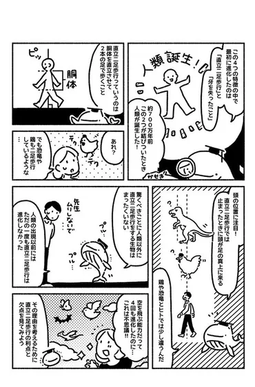 マンガでわかる「直立二足歩行」の7つの利点を知っていますか？ 