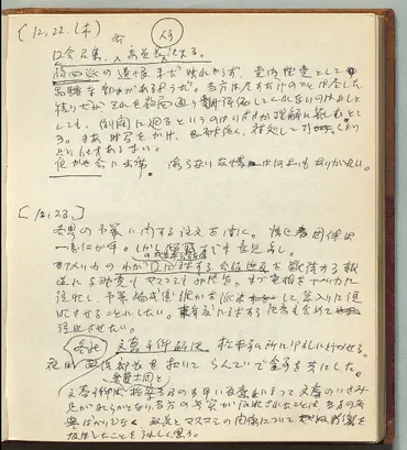 大平正芳：昭和53（1978）年12月23日の日記より