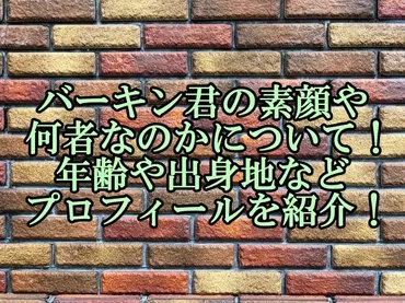 バーキン君の素顔や何者なのかについて！年齢や出身地などプロフィールを紹介！ 