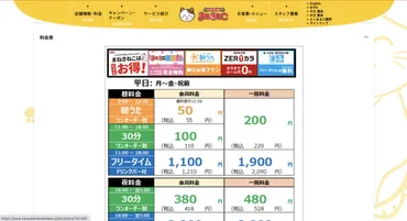 まねきねこ】中学生だけで遊ぶ時の料金