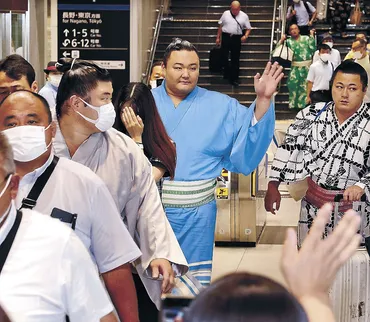 朝乃山、富山県入り ２５日から北陸で巡業