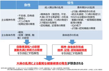 大麻乱用による心身への影響