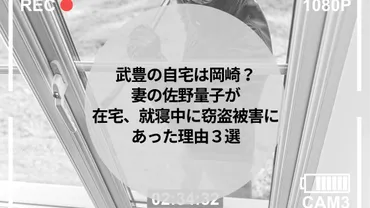 武豊の自宅は岡崎？妻の佐野量子が在宅、就寝中に窃盗被害にあった理由３選 